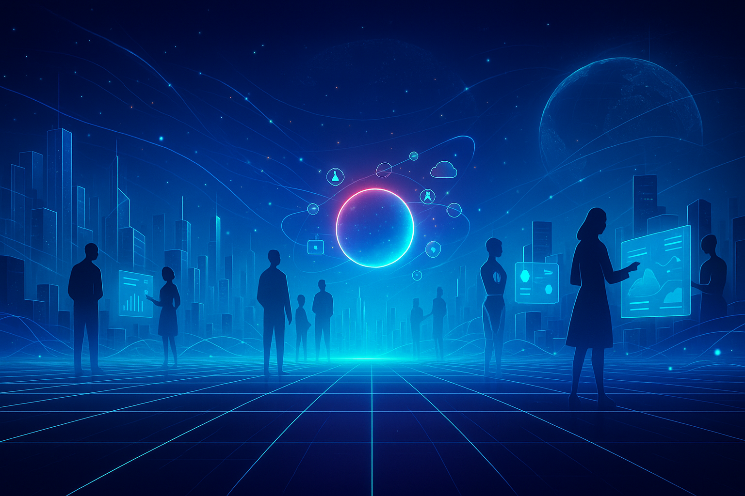Abstract background with digital elements